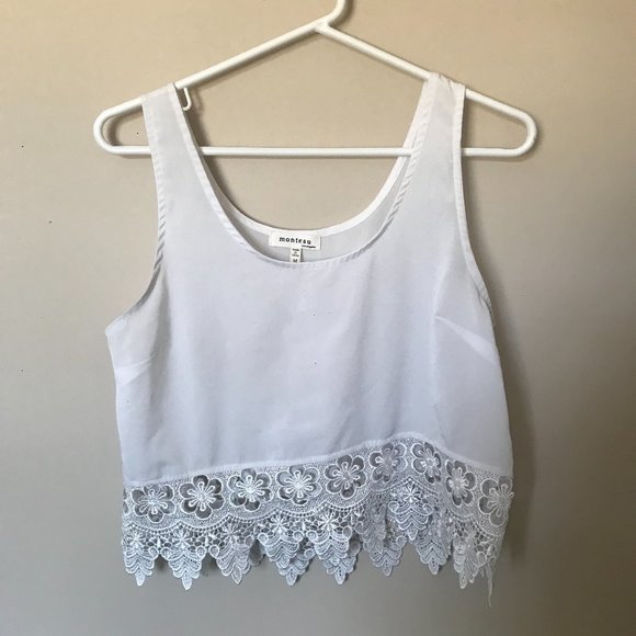 White Crop Top - Picture 1 of 2